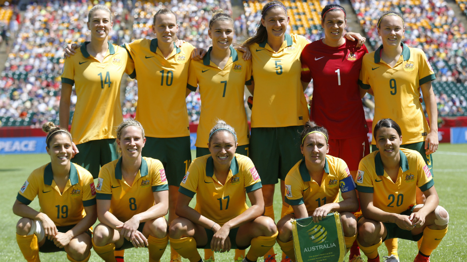 The Westfield Matildas starting side for their World Cup quarter-final against Japan in 2015.