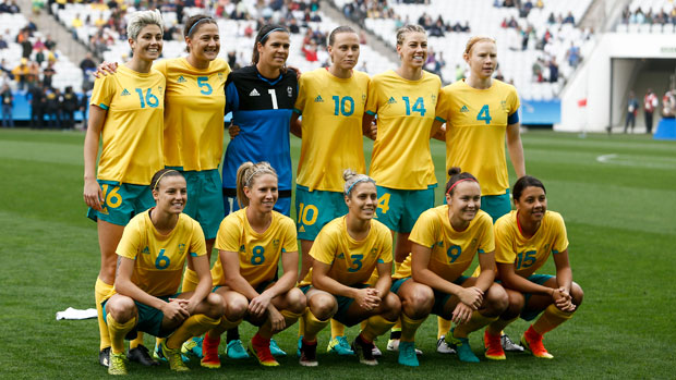 Australian Women's Football Team starting XI against Canada at the Games.