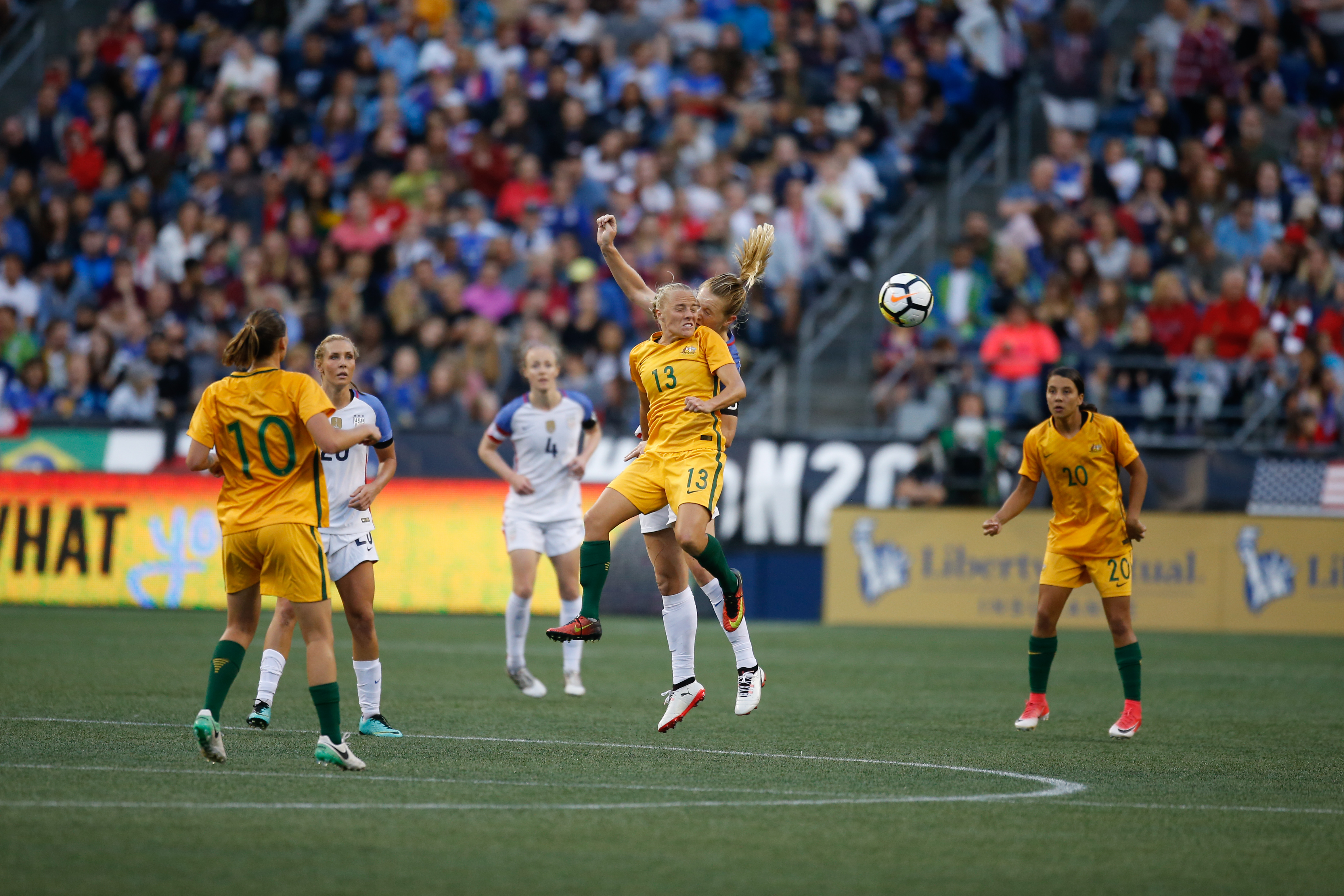Tameka Butt in action for the Australians against USA at the ToN