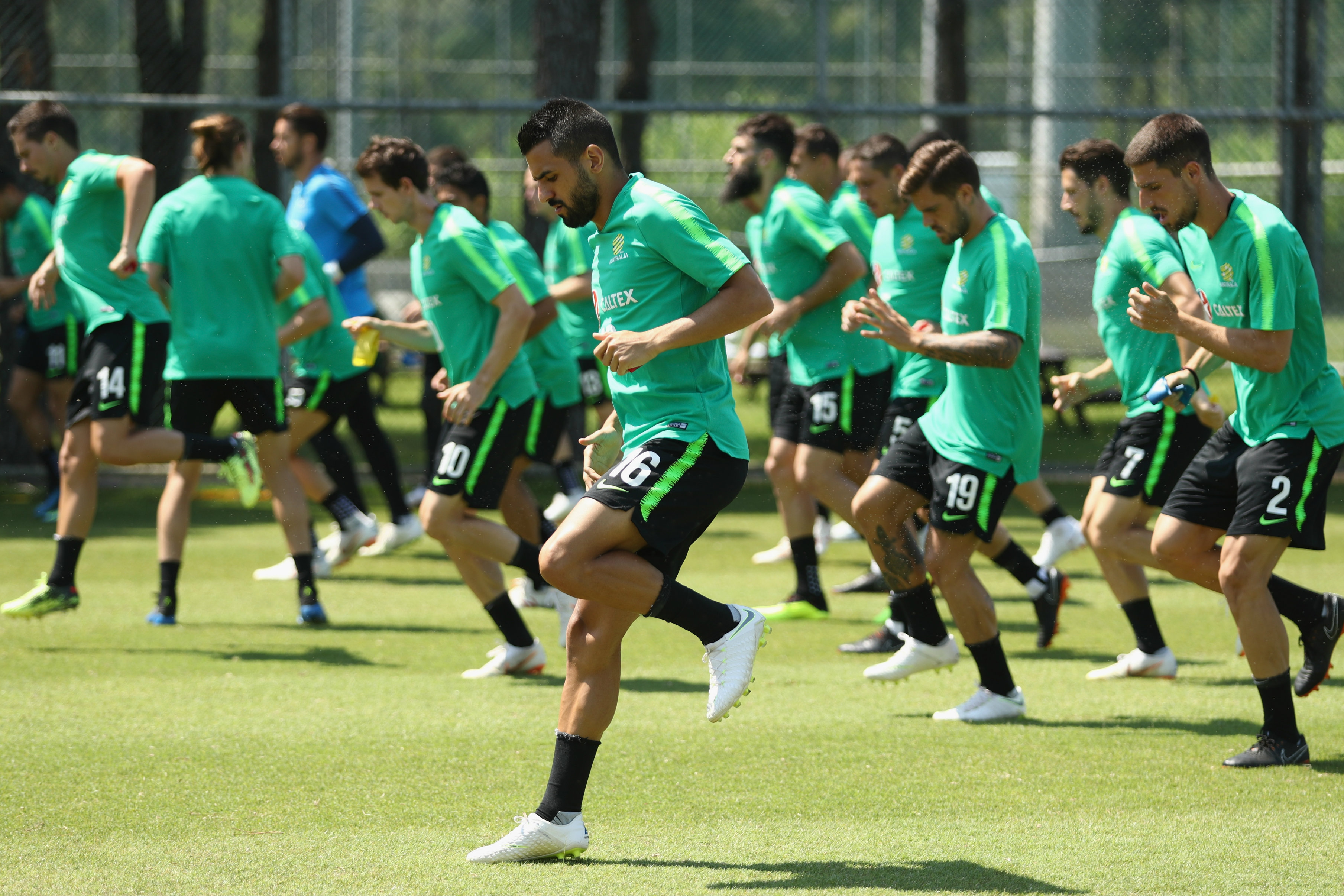 The Caltex Socceroos train in Antalya ahead of last year's FIFA World Cup.