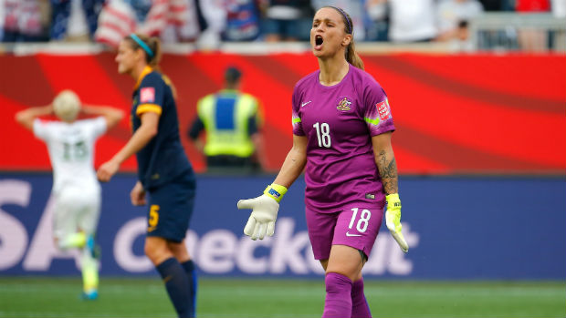 Goalkeeper Melissa Barbieri in action at the recent FIFA Women's World Cup.