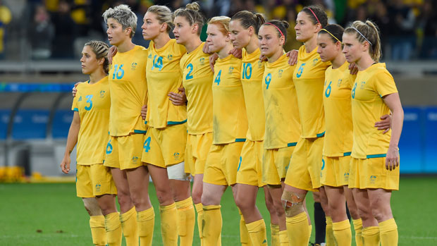Australian Women's Football Team during the penalty shootout.